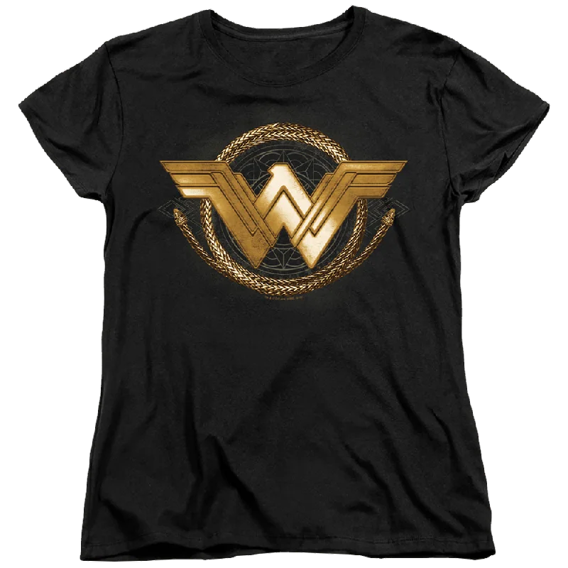 Wonder Woman Lasso Logo Women's T-Shirt Faux Fur Fabric Real Fur Fabric Shearling Fabric